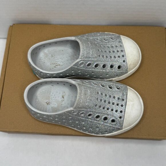 Native Kids Jefferson BLING Slip On Sandals Shoes - Silver Size 5 - Picture 7 of 11